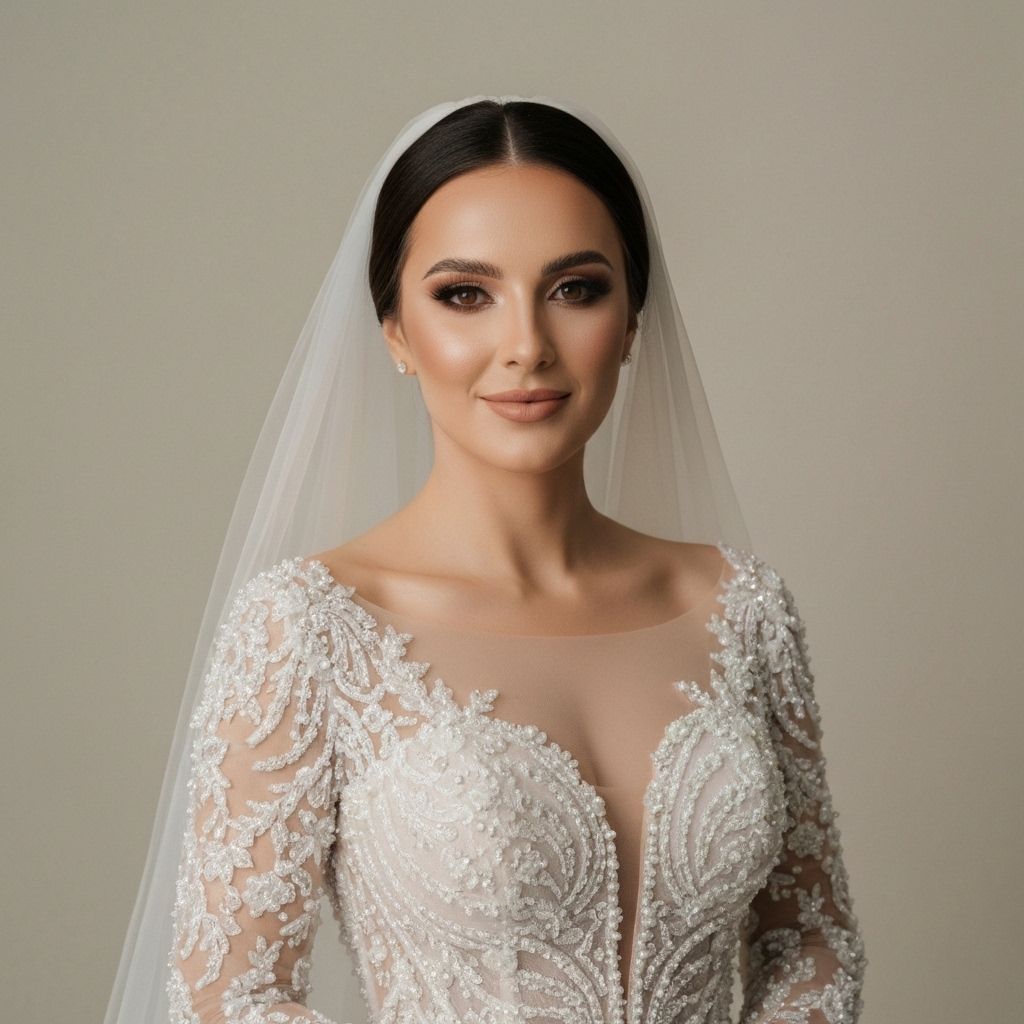 Wedding portrait with veil